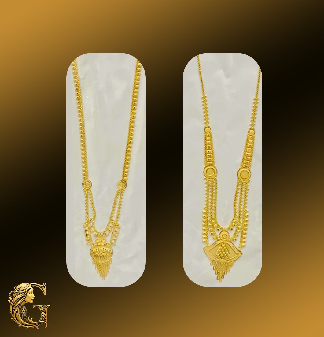 Gold Long Necklace Set 15.65GM