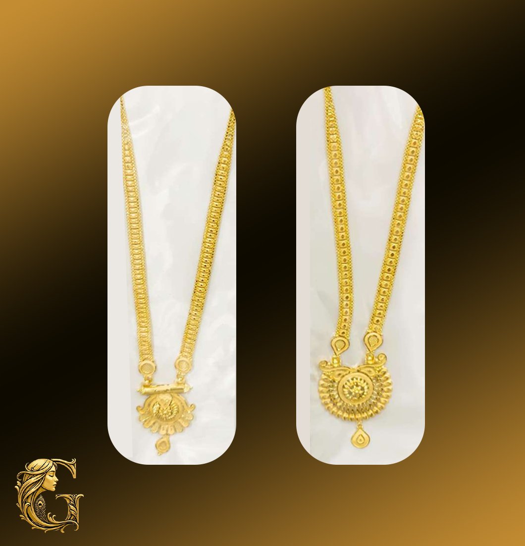 Gold Long Necklace Set 16.54GM
