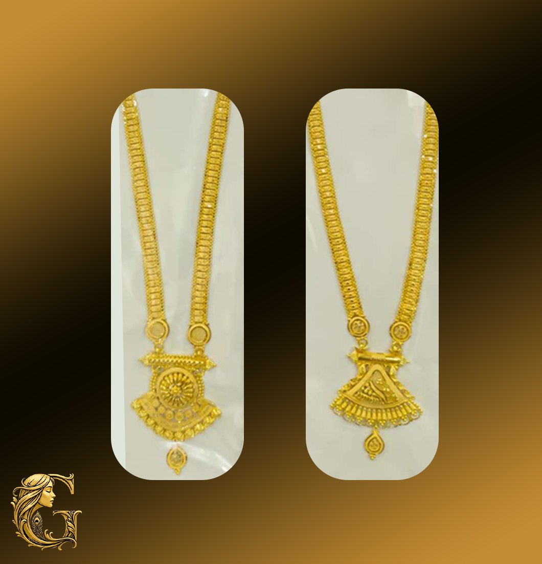 Gold Long Necklace Set 18.02GM