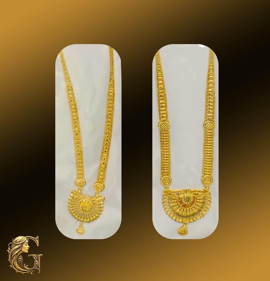 Gold Long Necklace Set 18.64GM