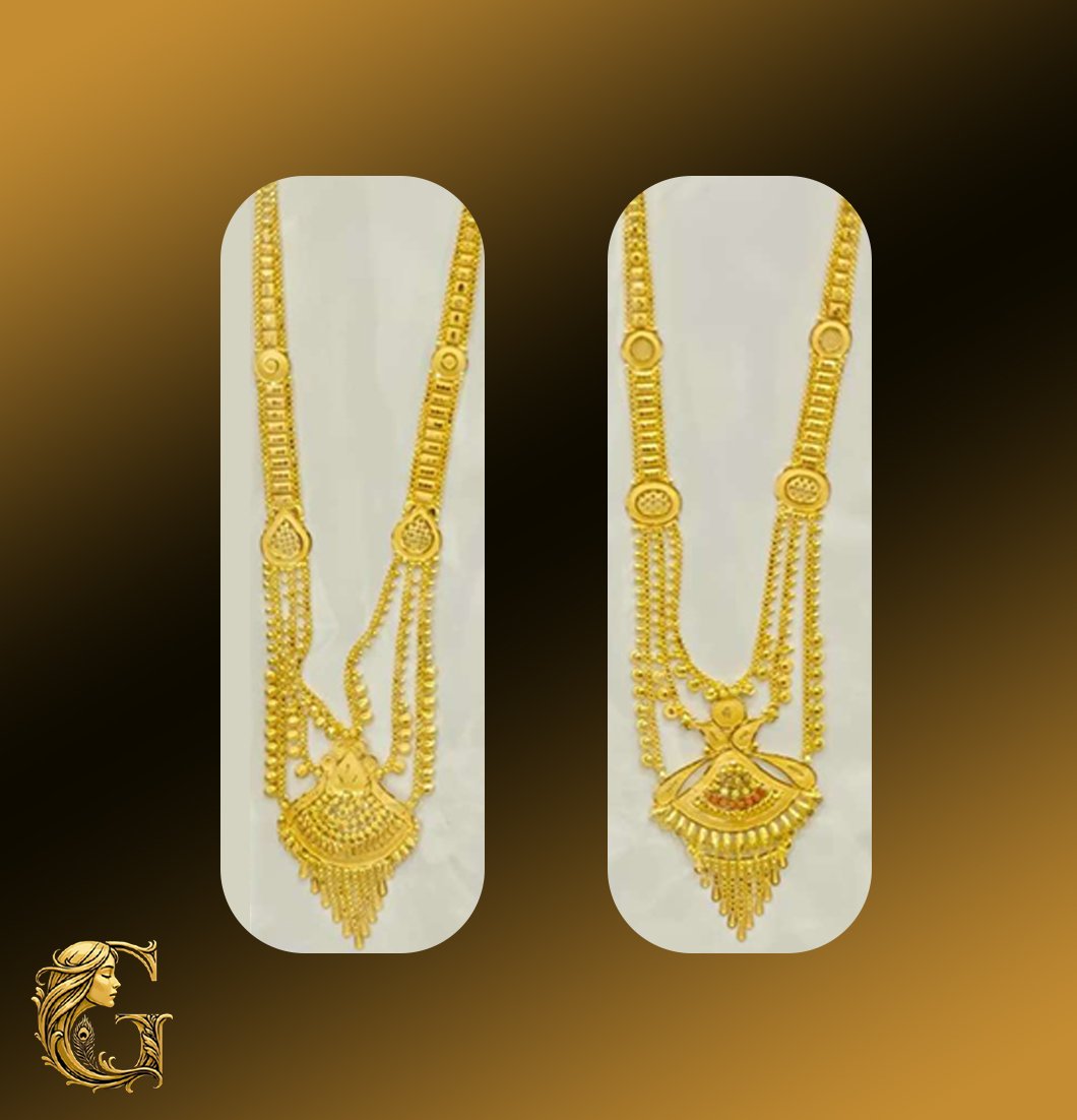 Gold Long Necklace Set 19.66GM