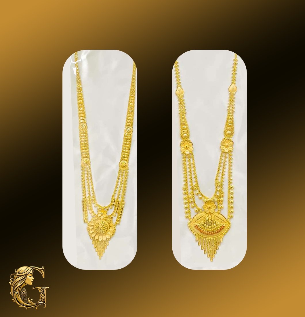 Gold Long Necklace Set 20.98GM