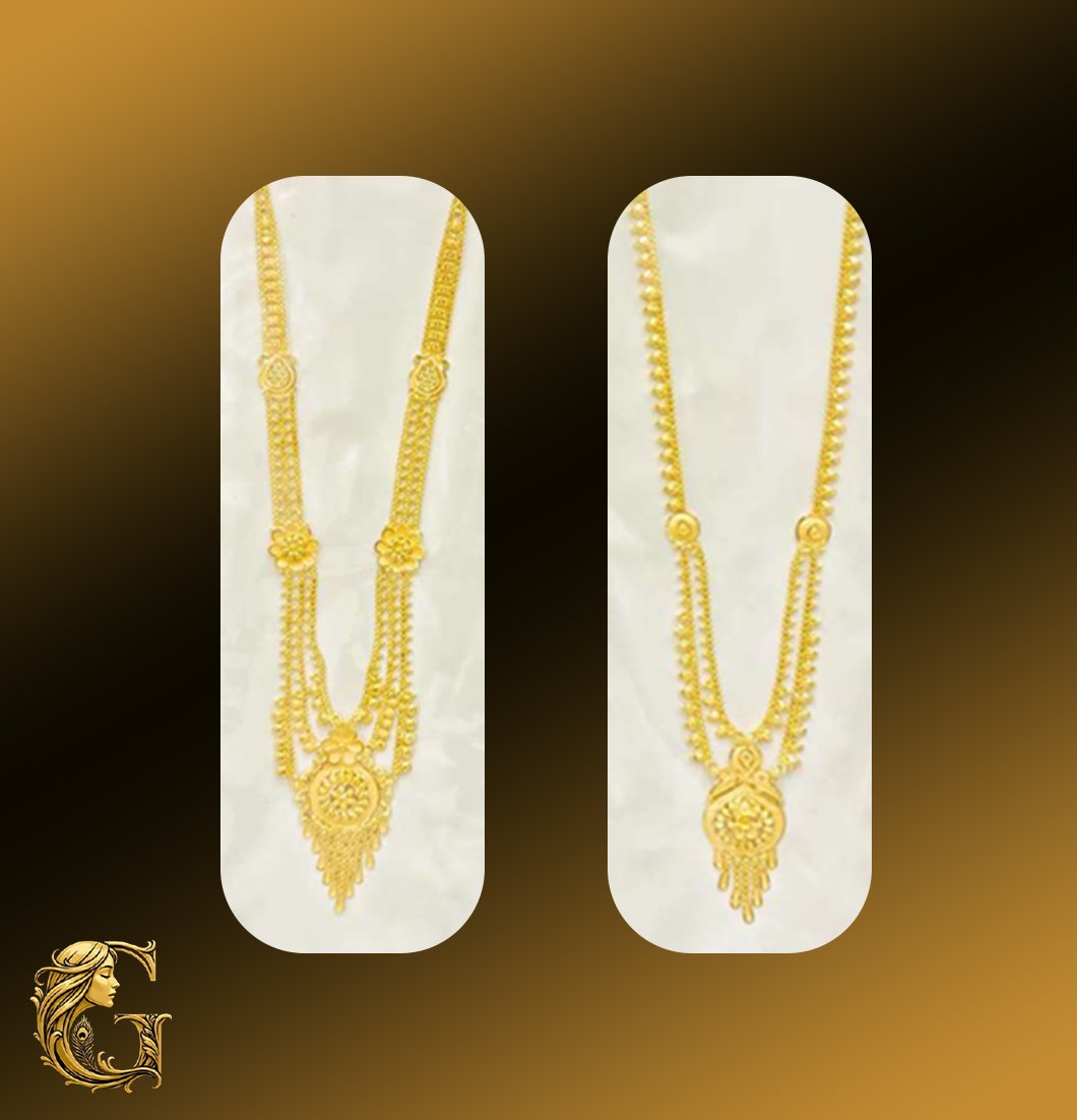 Gold Long Necklace Set 21.07GM