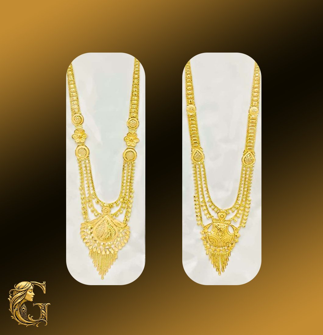 Gold Long Necklace Set 21.97GM