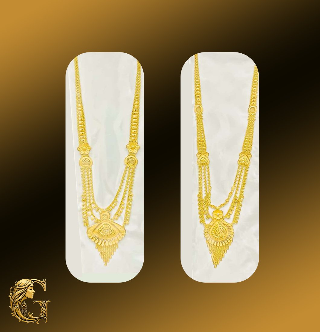 Gold Long Necklace Set 22.04GM