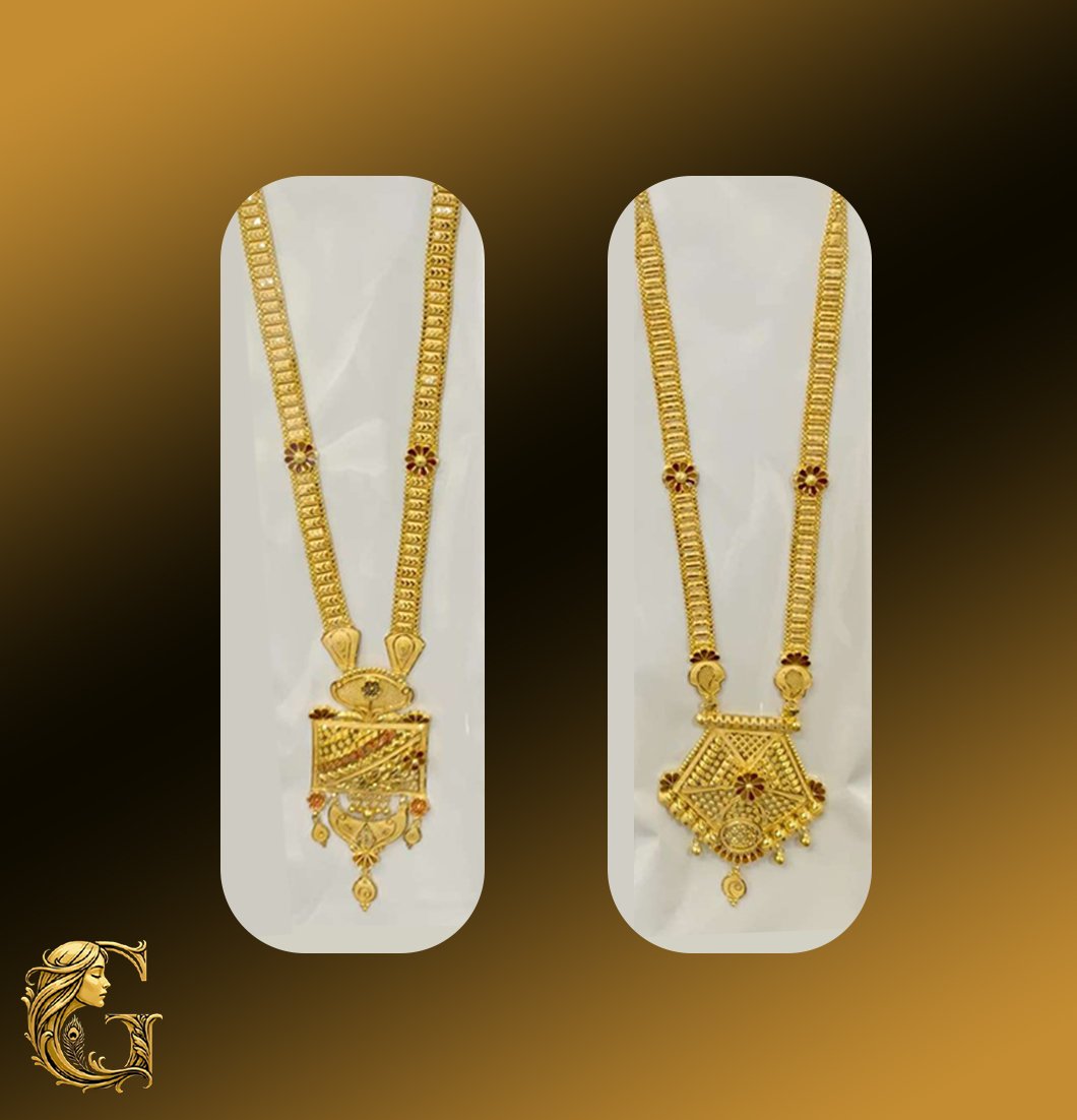 Gold Long Necklace Set 22.76GM