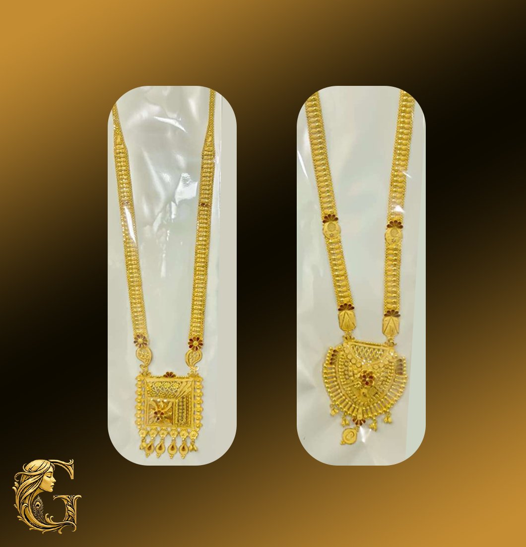 Gold Long Necklace Set 23.27GM