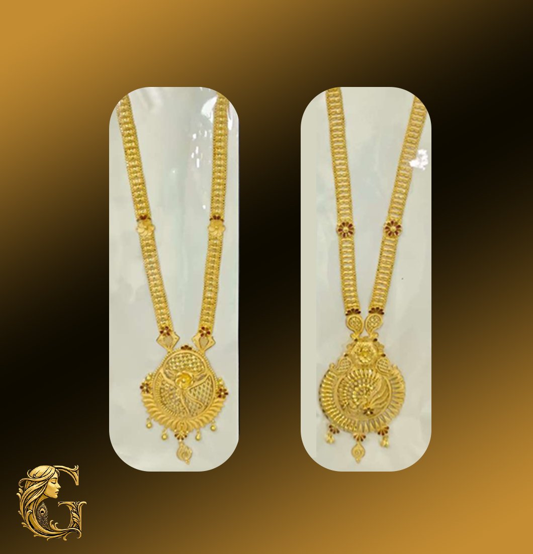 Gold Long Necklace Set 24.01GM
