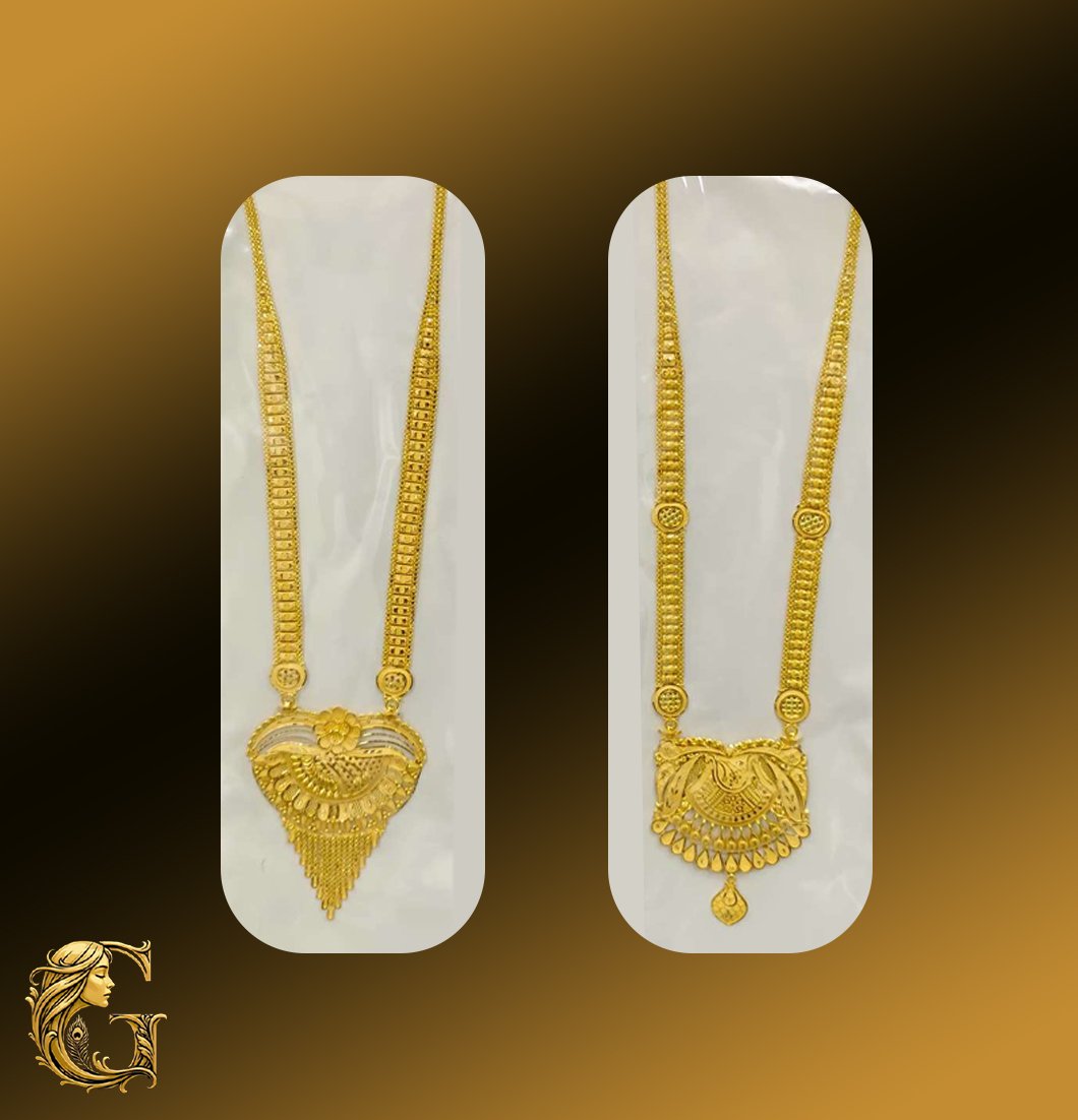 Gold Long Necklace Set 24.28GM