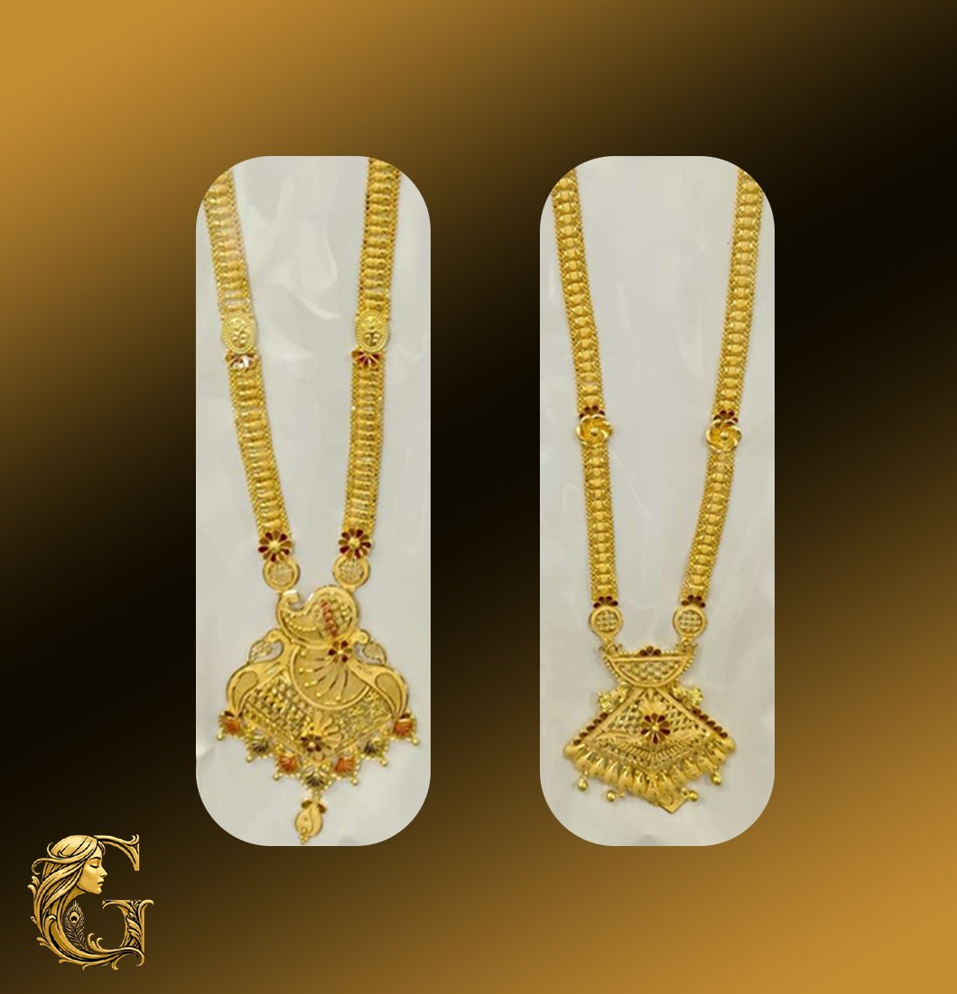 Gold Long Necklace Set 25.19GM