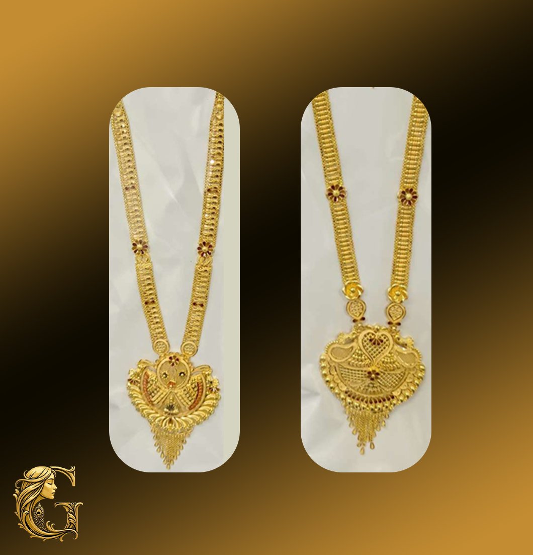 Gold Long Necklace Set 26.79GM