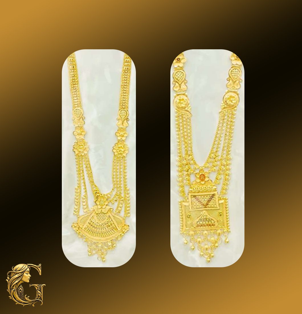 Gold Long Necklace Set 30.49GM