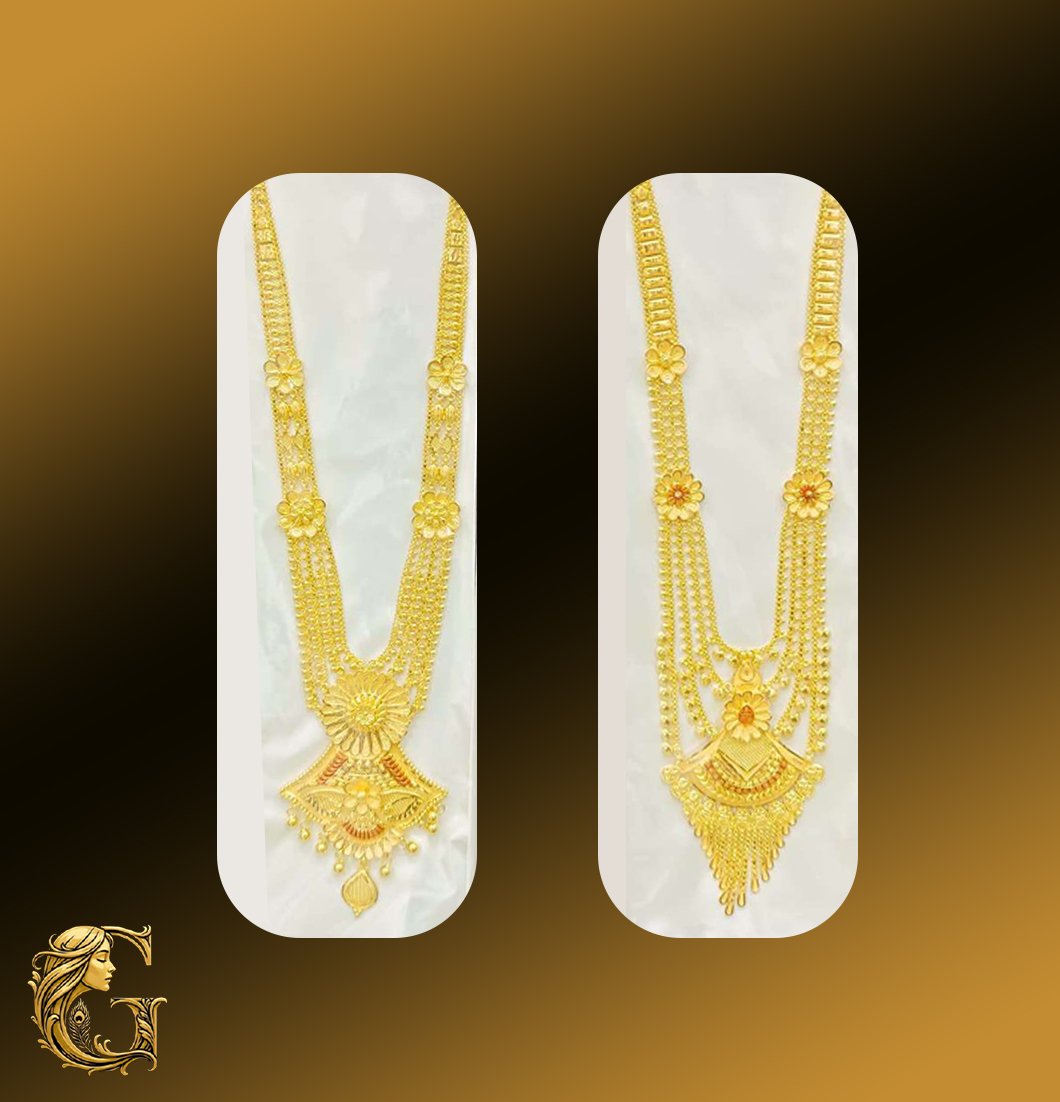 Gold Long Necklace Set 32.11GM