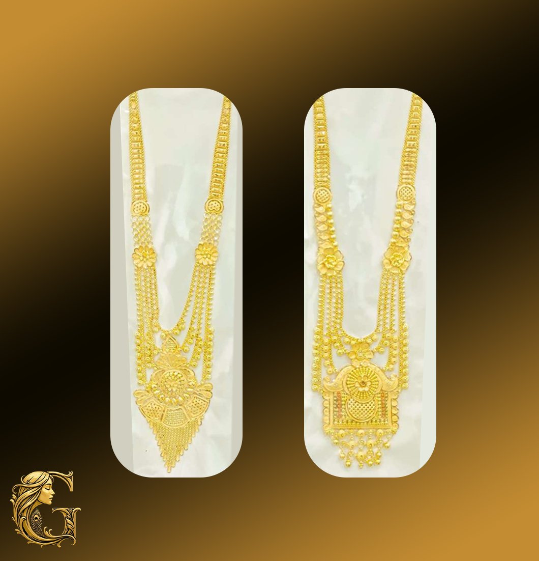 Gold Long Necklace Set 33.24GM