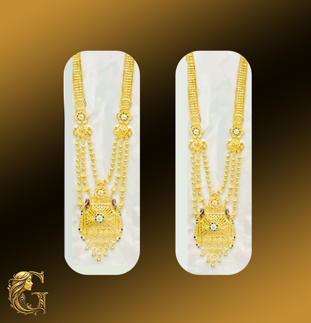 Gold Long Necklace Set 36.05GM