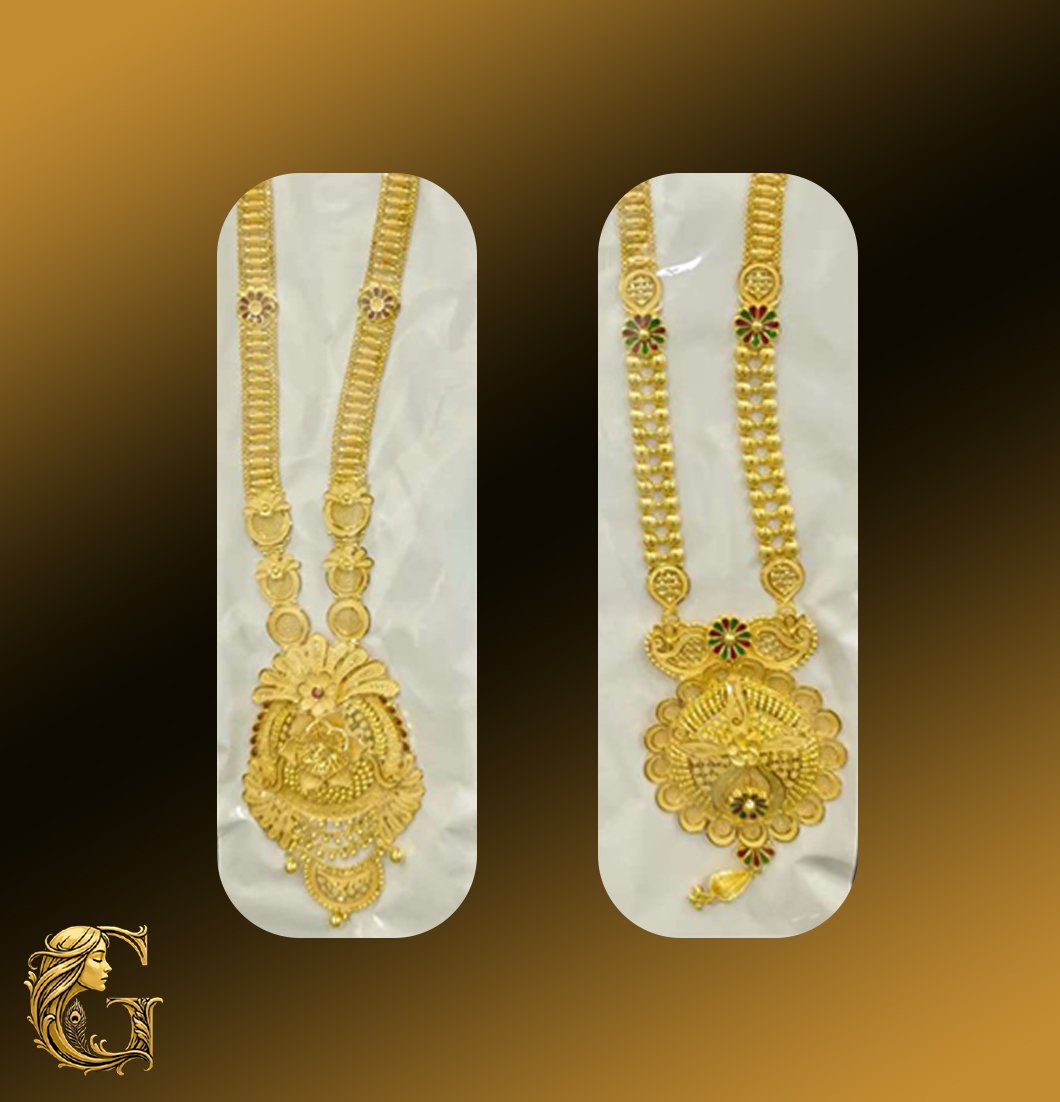 Gold Long Necklace Set 36.59GM