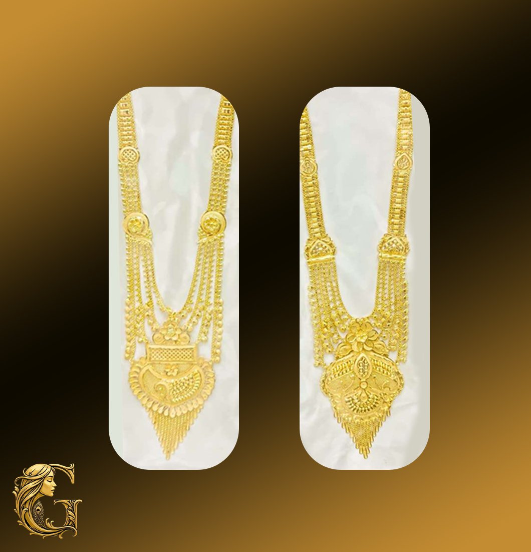 Gold Long Necklace Set 37.09GM
