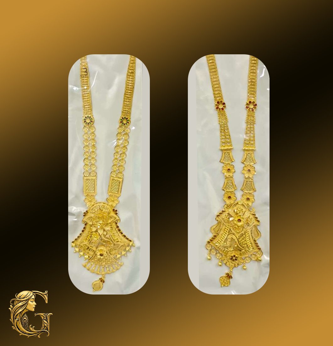 Gold Long Necklace Set 38.12GM