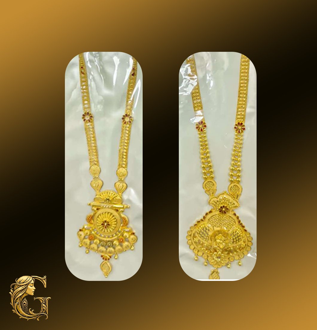 Gold Long Necklace Set 38.51GM
