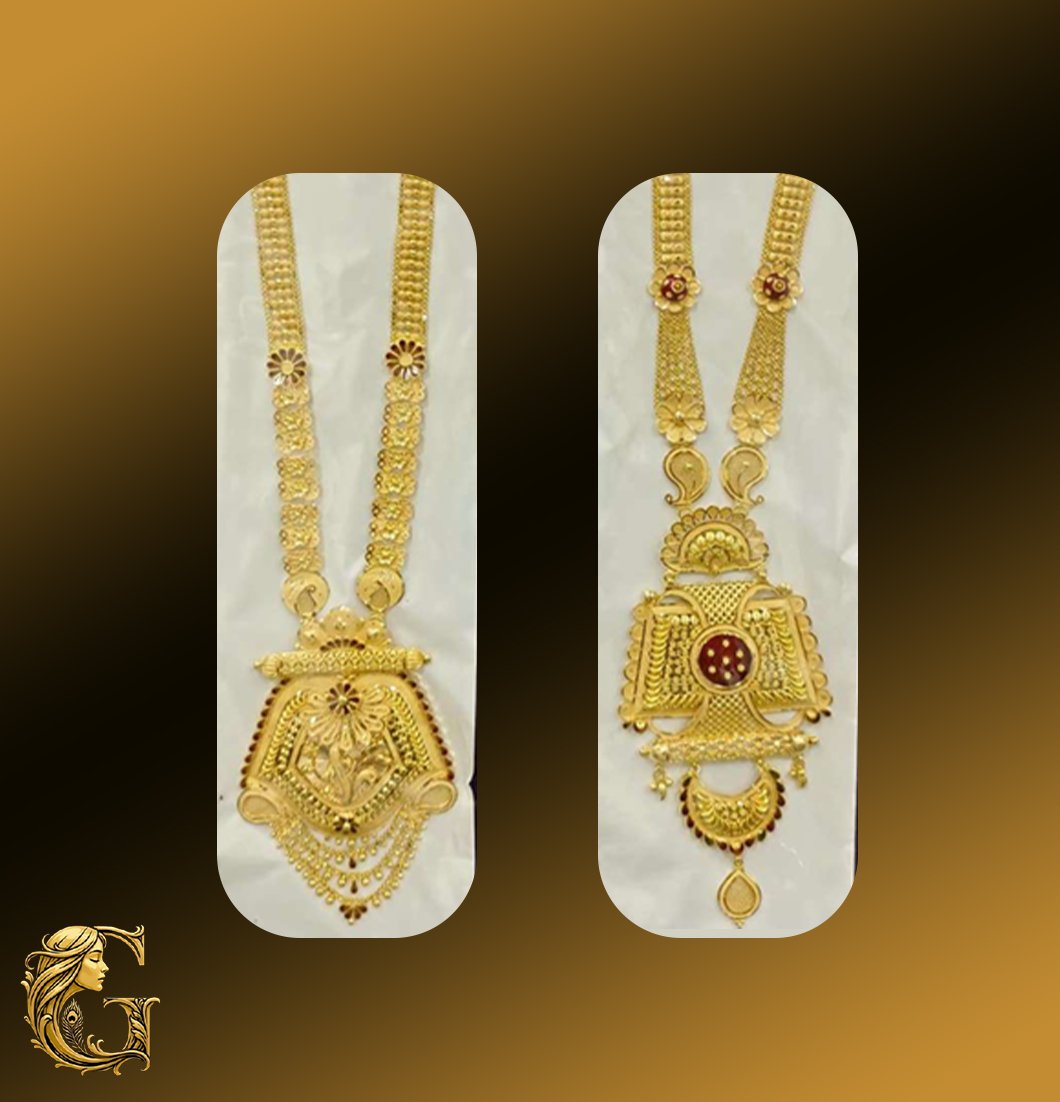 Gold Long Necklace Set 42.11GM