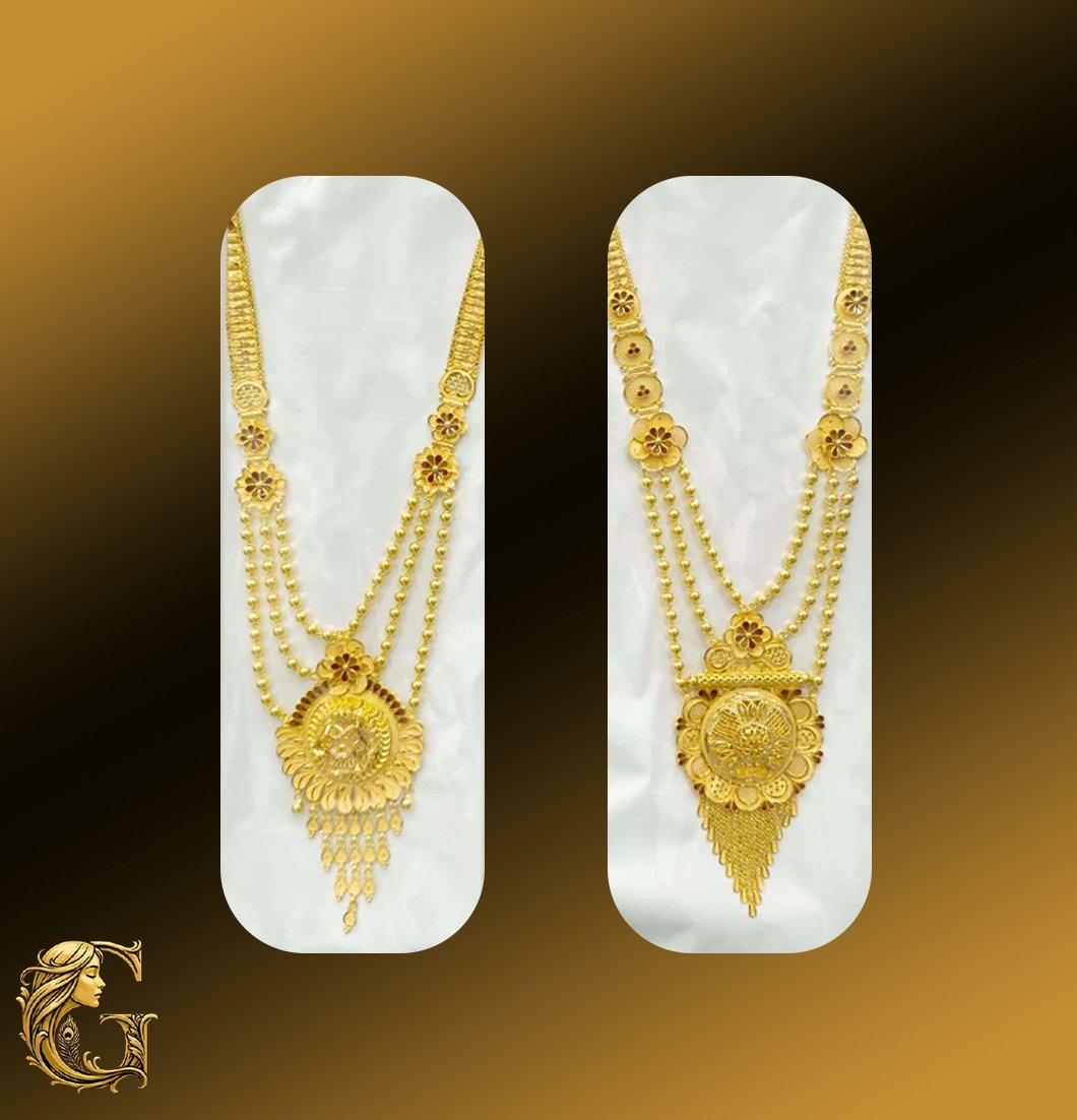 Gold Long Necklace Set 43.66GM