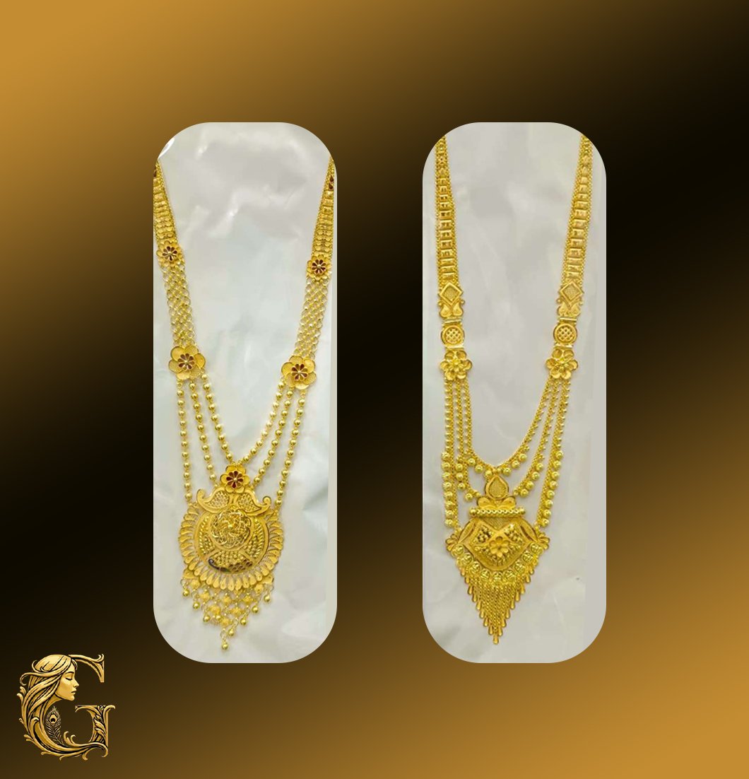 Gold Long Necklace Set 47.02GM
