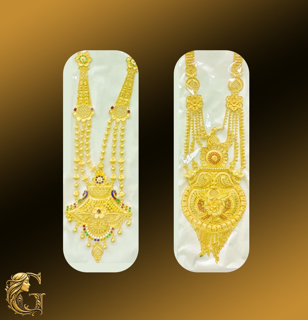 Gold Long Necklace Set 58.30GM